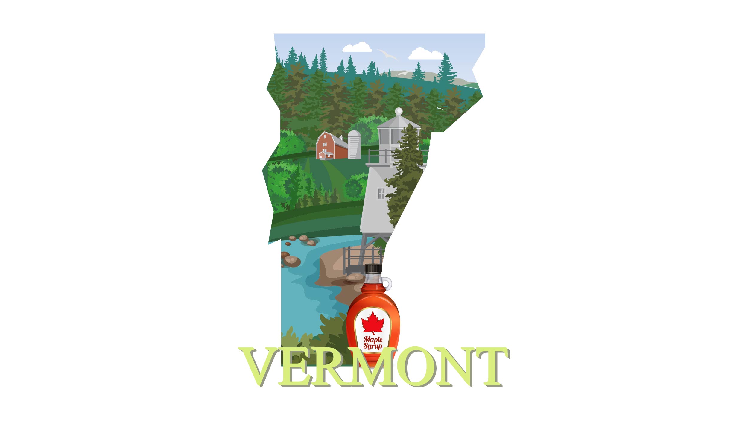 Illustration of Vermont state