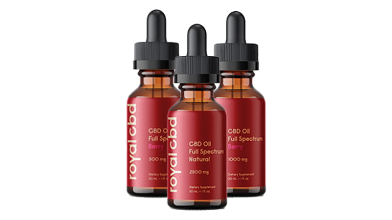 Royal CBD 500mg, 1000mg, and 2500mg CBD oil