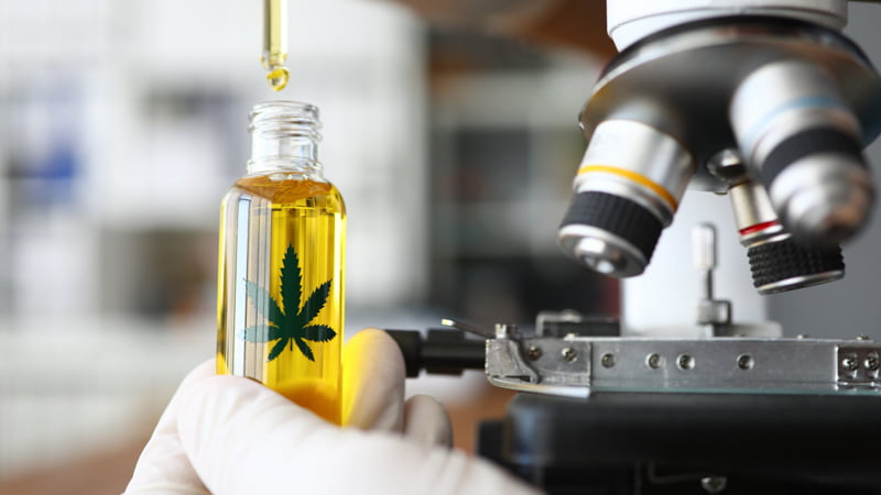 CBD oil extracted in a lab 