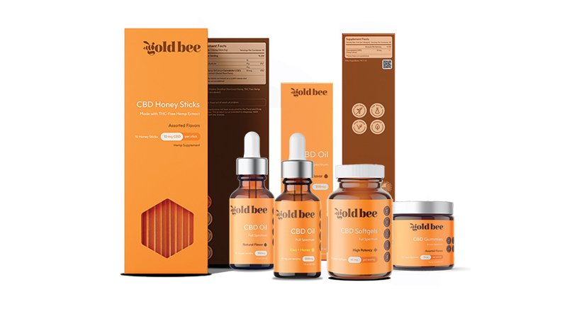 2020 GoldBee products on white background