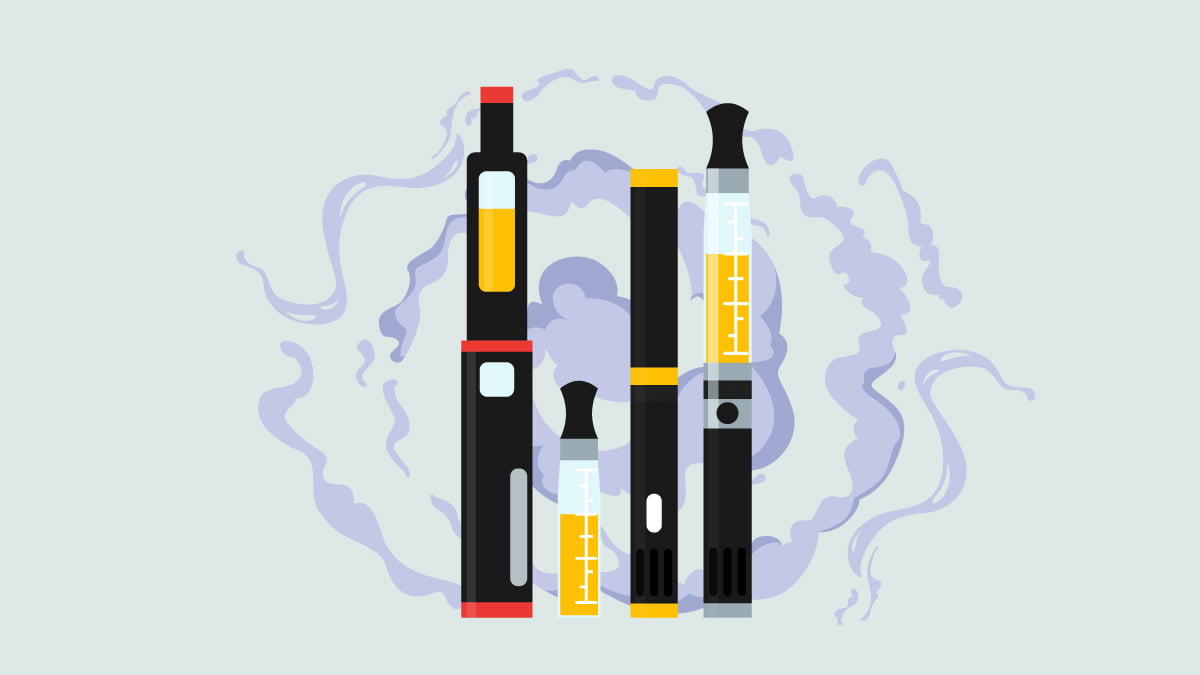 Illustration of Vape Pens with CBD Oil