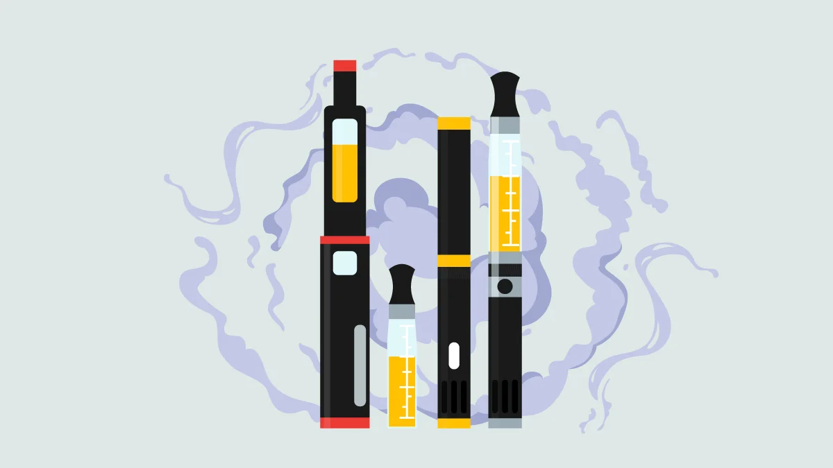 Illustration of Vape Pens with CBD Oil