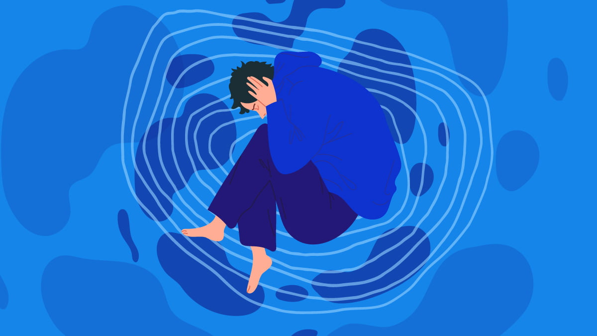 Illustration of a Person Covering His Ears Due to Panic