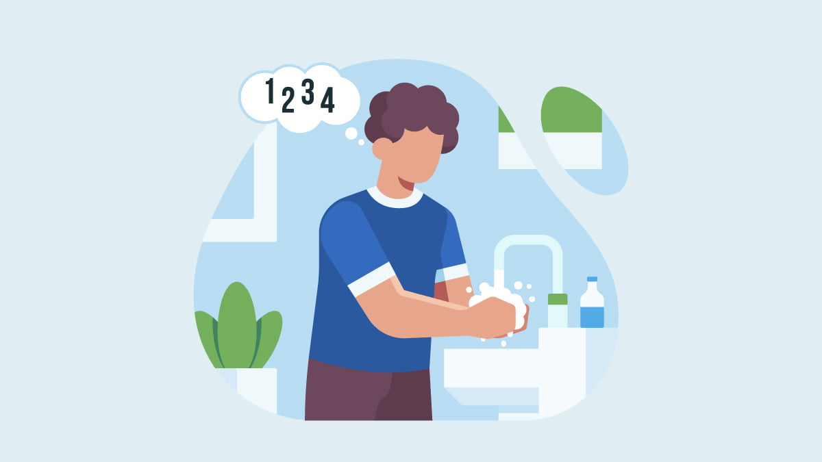 Man with OCD Washing His Hands Thoroughly