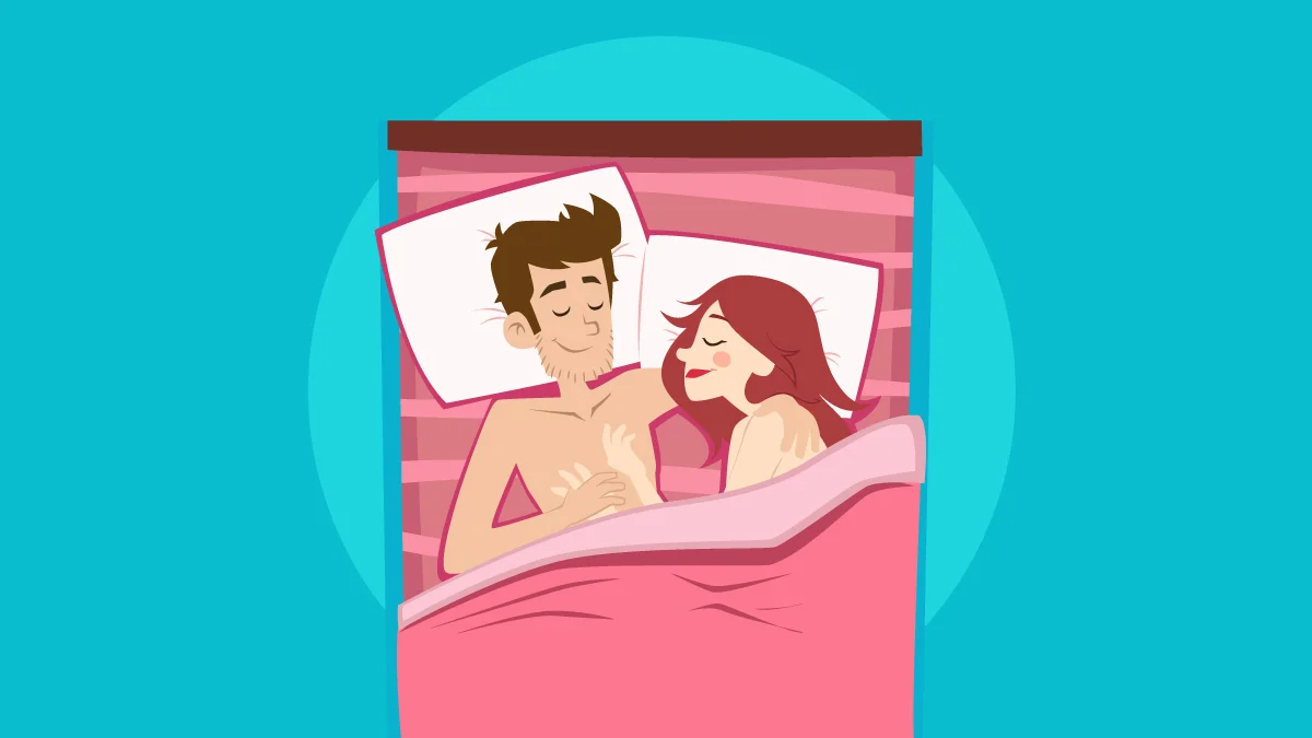 Illustration of Couple in Bed for CBD and Libido