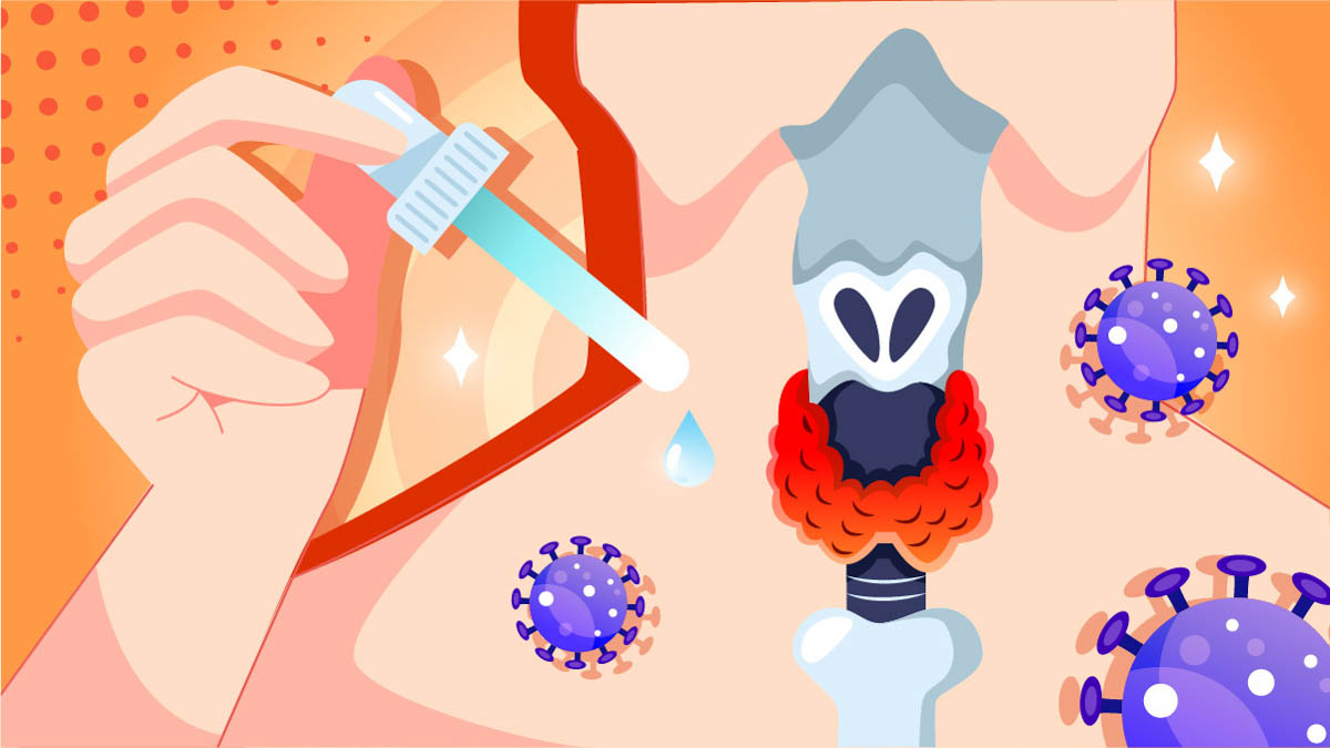 Illustration of a thyroid infection and CBD oil