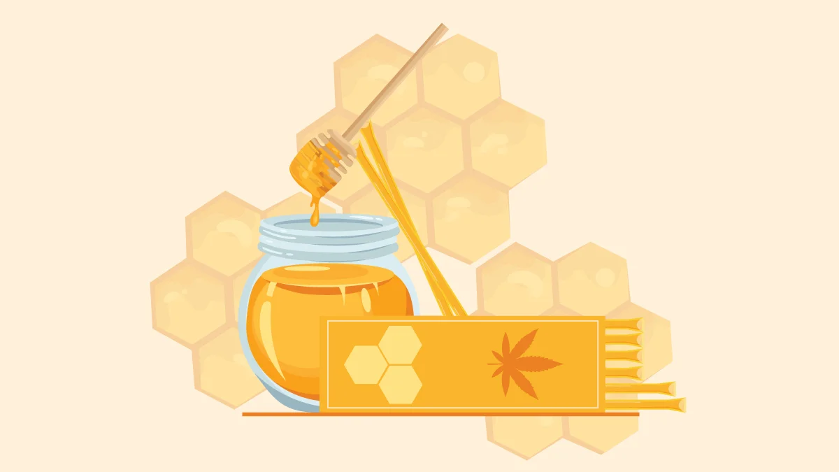 CBD Honey Sticks Illustration in Orange Background