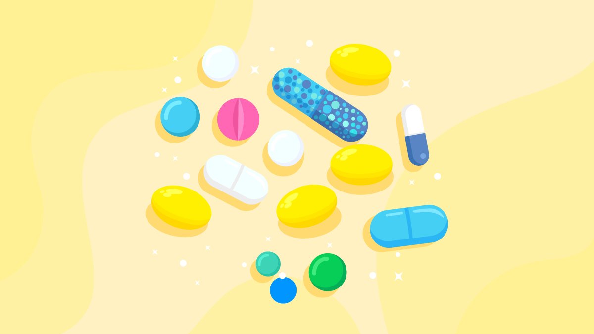 Illustration of Tablets for Diabetes Scattered on the Surface