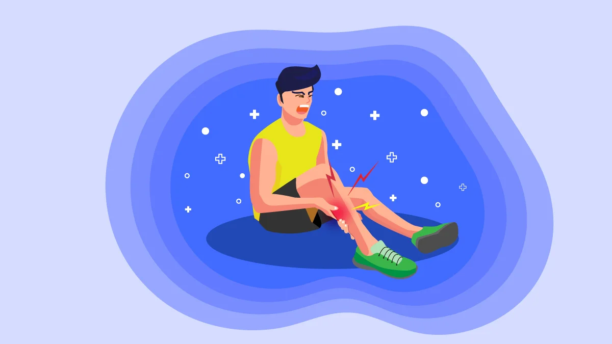 Man in Running Attire Suffers Spasms on the Legs While Sitting on the Ground