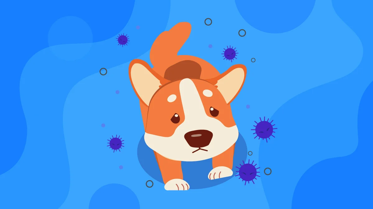 Illustration of a Dog Attack by Viruses