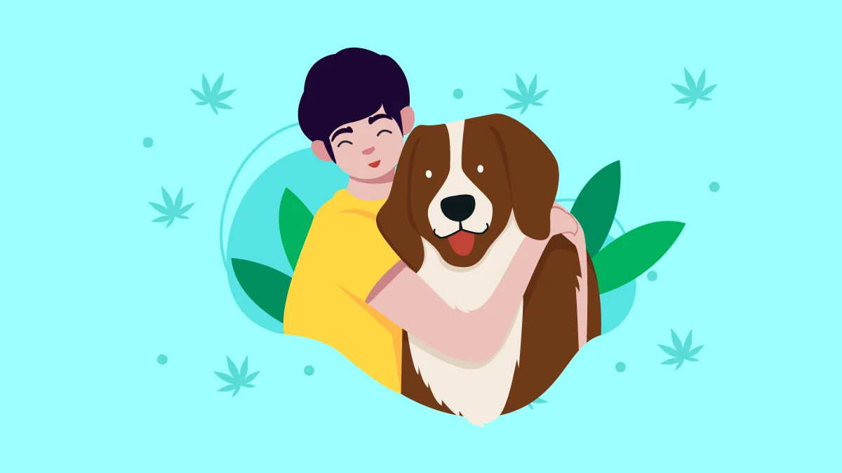 Dog Owner Hugging His Brown and White Color Dog