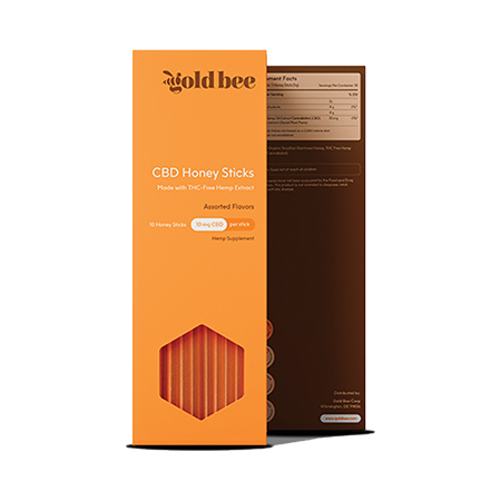 Gold Bee CBD infused honey sticks