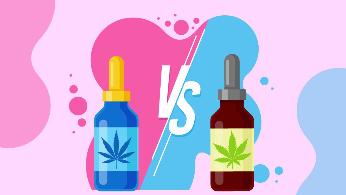 Illustration of CBD Oil Hemp vs Marijuana