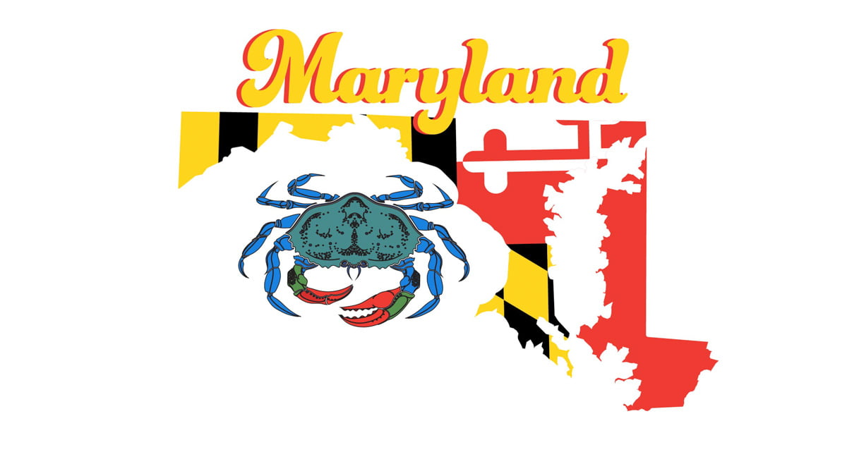 Illustration of Maryland State Map