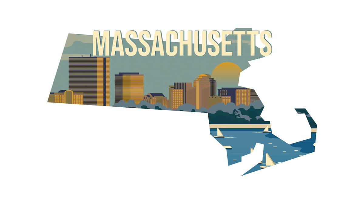 Illustration of Massachusetts State map