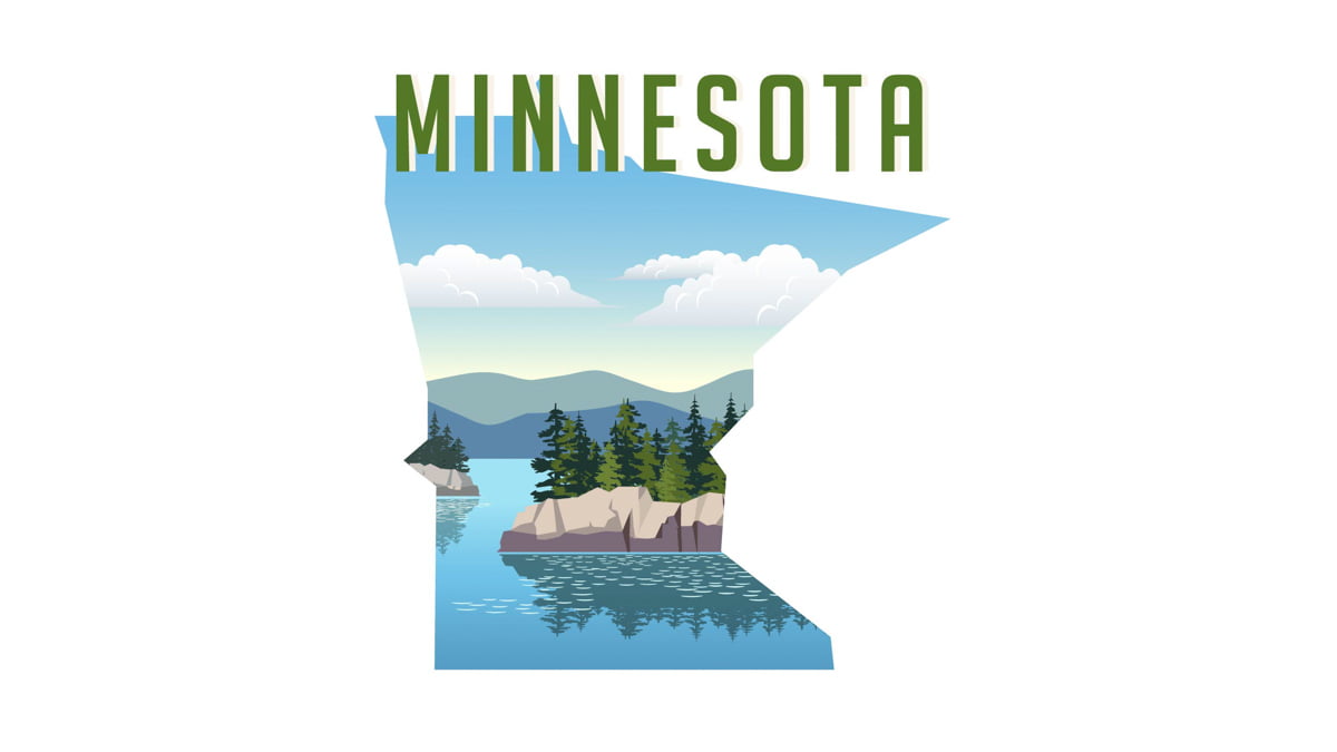 Illustration of Minnesota State Map