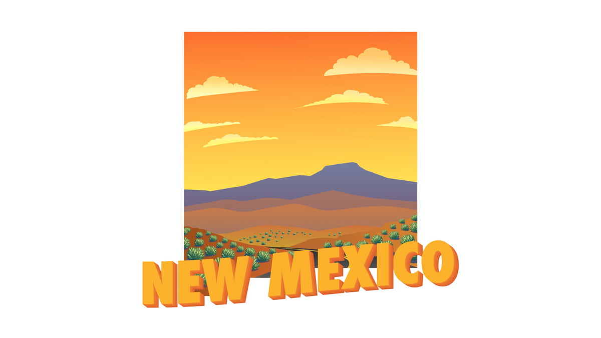 Illustration of New Mexico state map