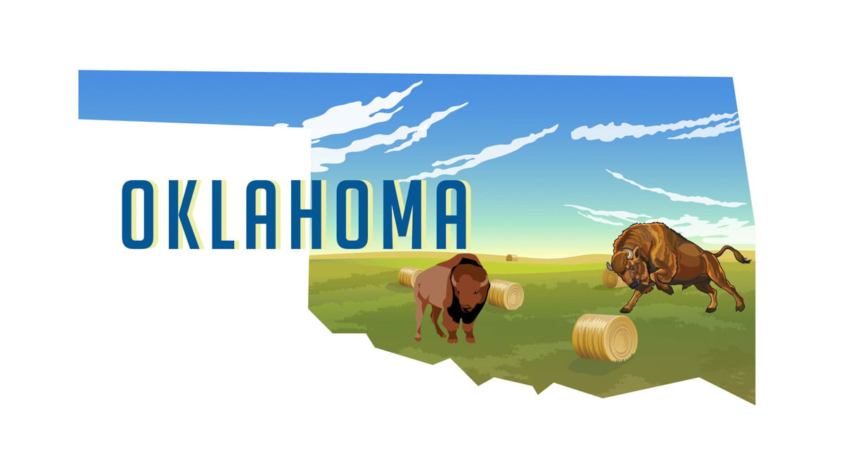 Illustration of Oklahoma state map