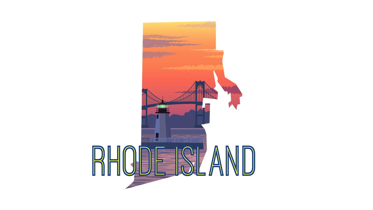 Illustration of Rhode Island State Map