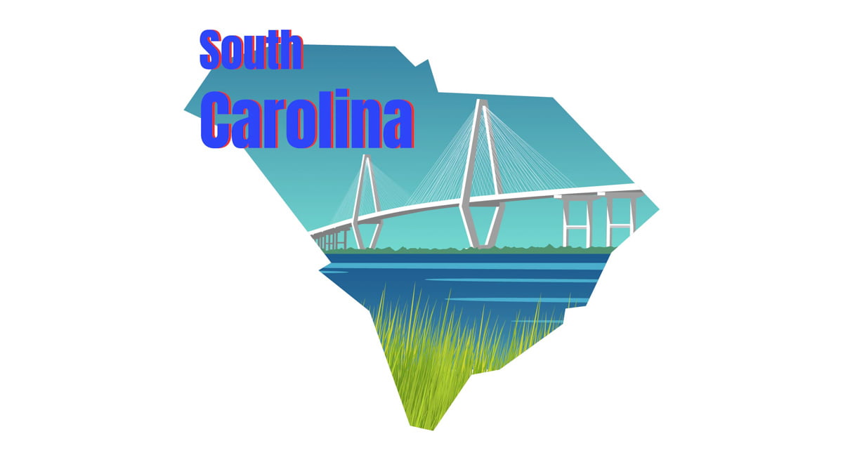 Illustration of South Carolina State Map