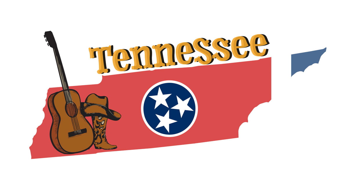 Illustration of Tennessee State Map