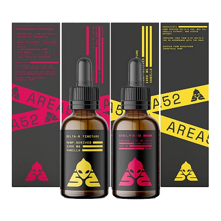 image of Area 52 Delta 8 Tinctures 1200mg product on a white background