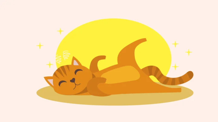 Illustration of a Cat with Seizures Lying on the Floor