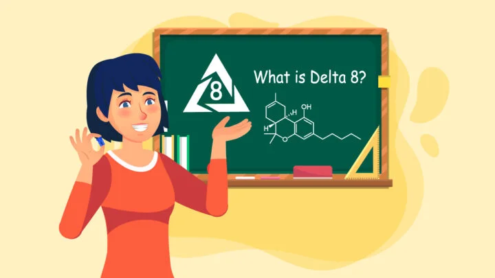 Illustration of a Woman Explaining About Delta 8 THC