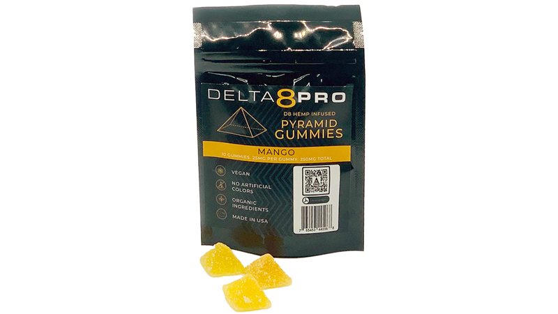 image of Delta8Pro gummies on a white background