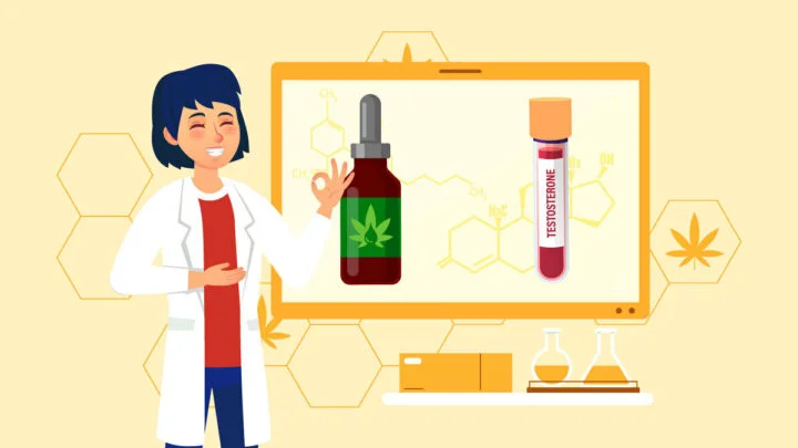 Illustration of CBD and Testosterone