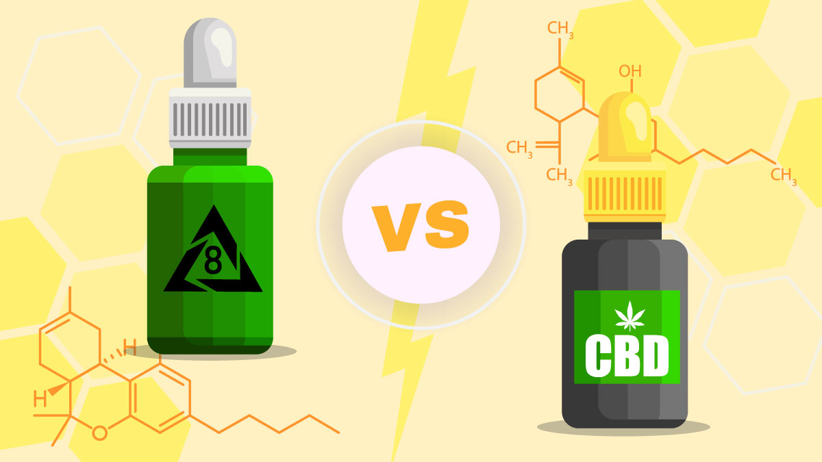 Illustration of Delta 8 vs CBD