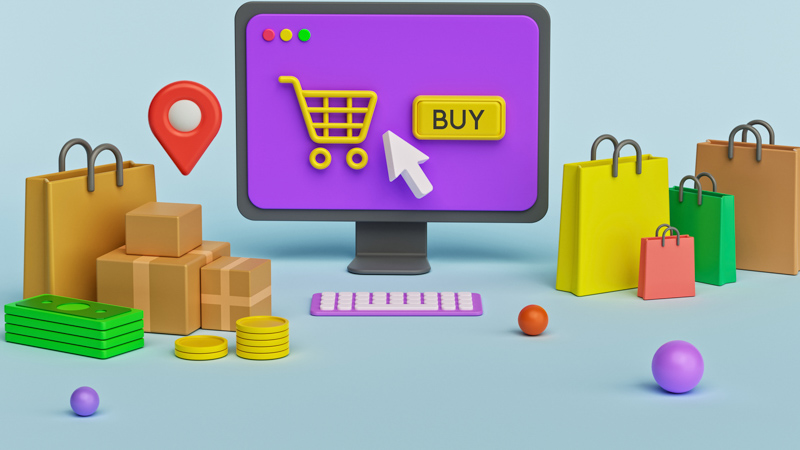 Illustration of Online Store Concept