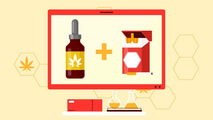 CBD and Nicotine Interaction Illustration