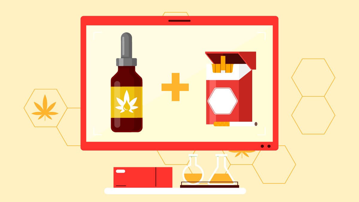 CBD and Nicotine Interaction Illustration