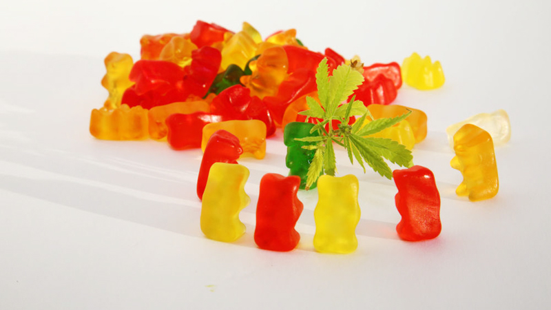 CBD Gummies Surrounded the Hemp Leaf