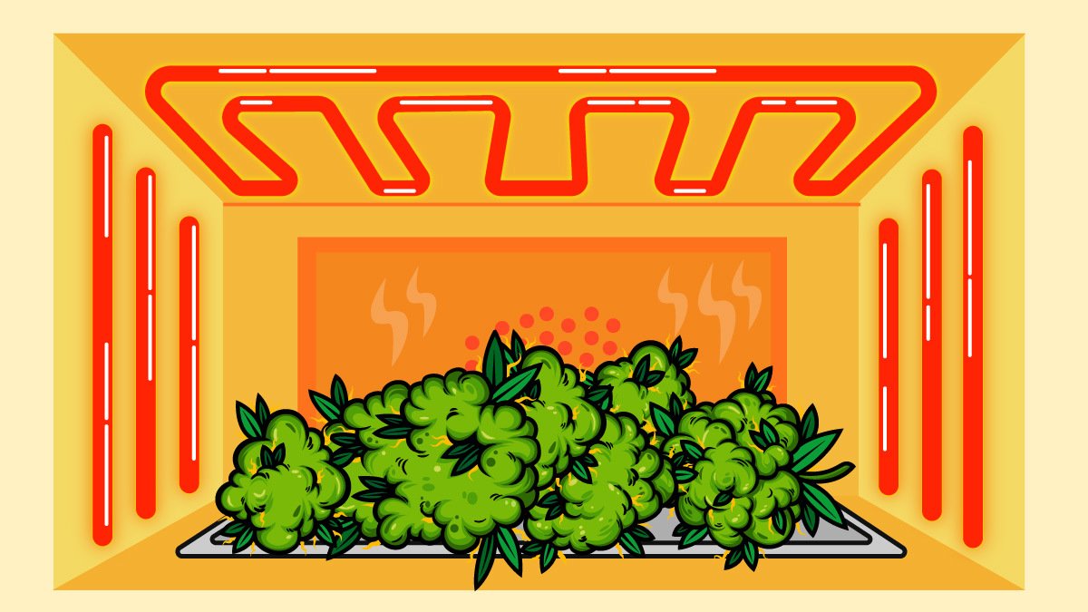 illustration of decarboxylation process using an oven