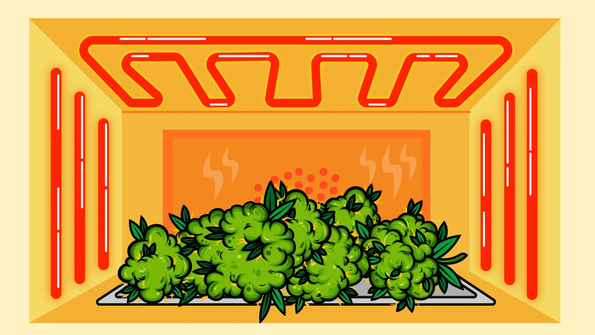 illustration of decarboxylation process using an oven