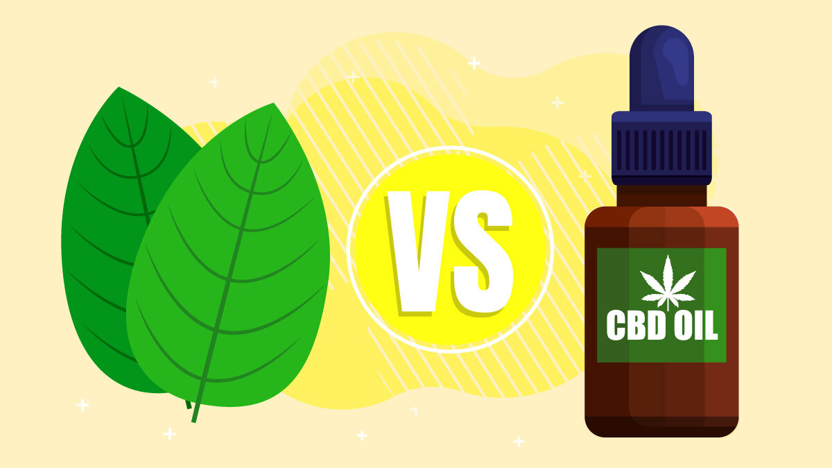 CBD vs Kratom illustration