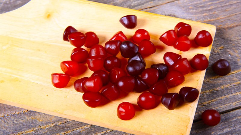 Goli Gummies on a chopping board