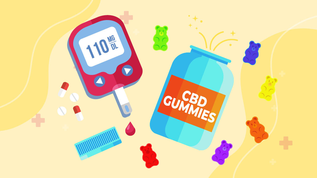 Illustration of recommended CBD gummies for diabetics