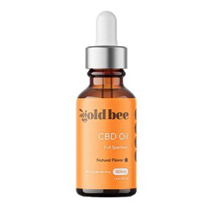 Image of Gold Bee CBD Oil in White Background