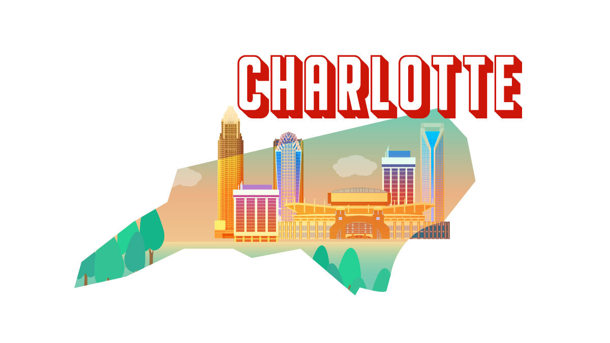 Illustration of where to find the Best CBD Stores in Charlotte, North Carolina