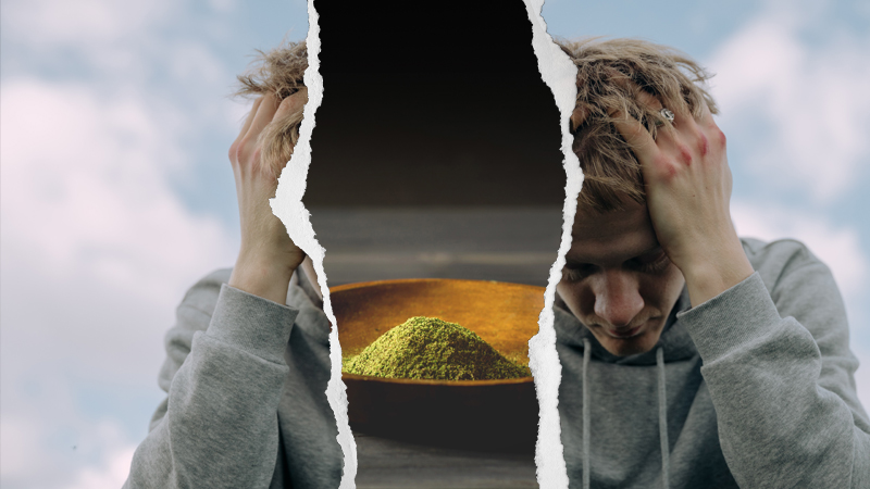 Depressed guy with kratom