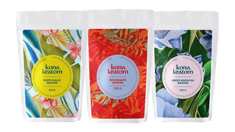 Product image of Kona Kratom All Strains Color Lineup