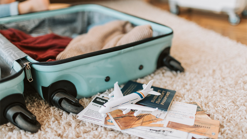 Luggage getting packed for a flight  Can You Bring Delta 8 THC on a Plane? &#8211; Health Behavior News Service Storage tips on delta 8 thc products for a flight
