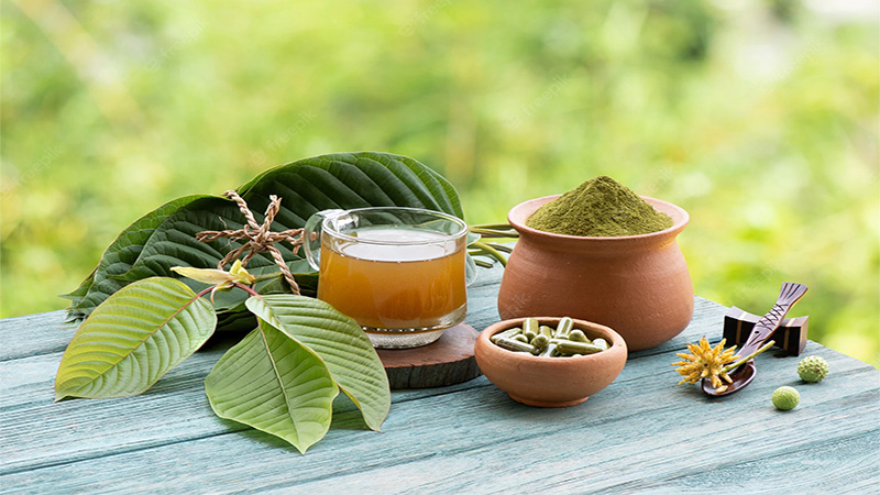 Image of different product forms of kratom