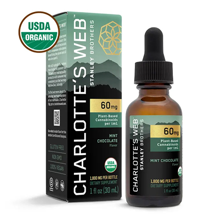 Image of Charlotte’s Web CBD Oil in white background