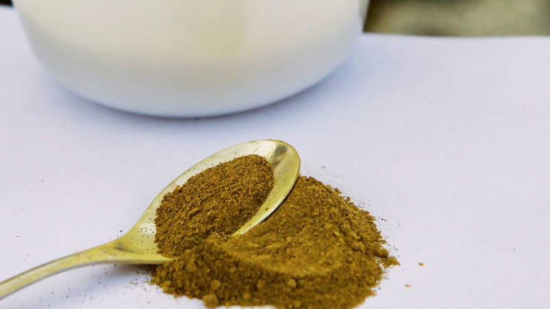 Dried Kratom powder on a table