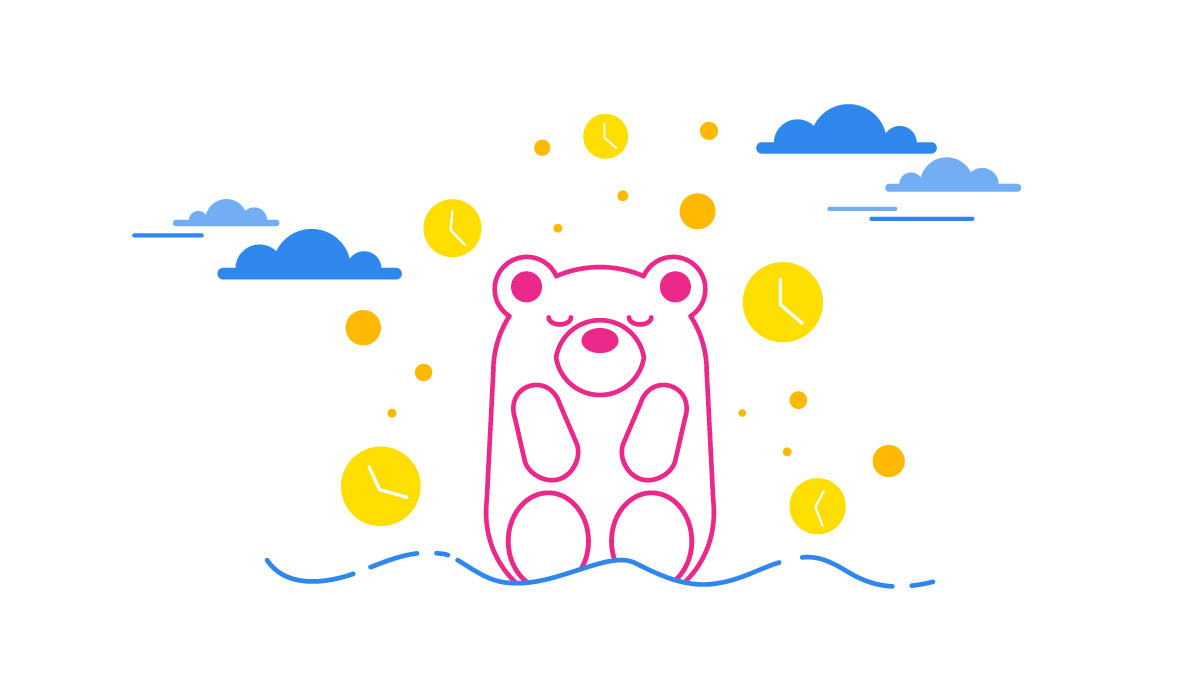 Illustration of gummy bear with decorative elements