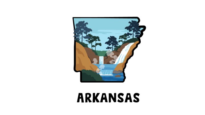 Illustration of Arkansas's hot springs